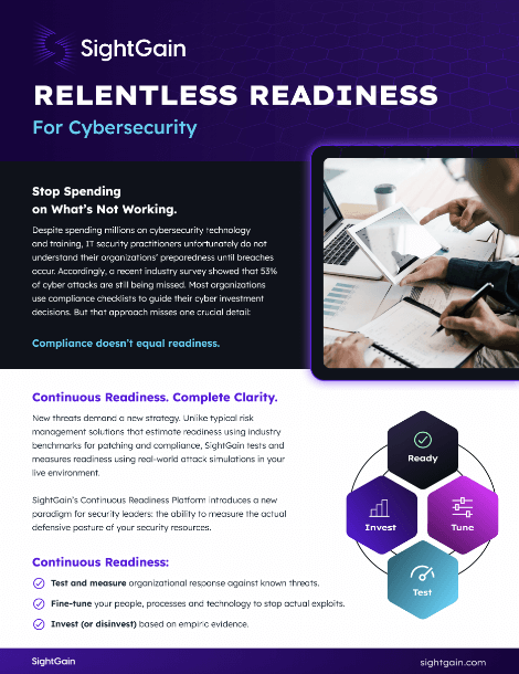 Brochure about relentless readiness for cybersecurity